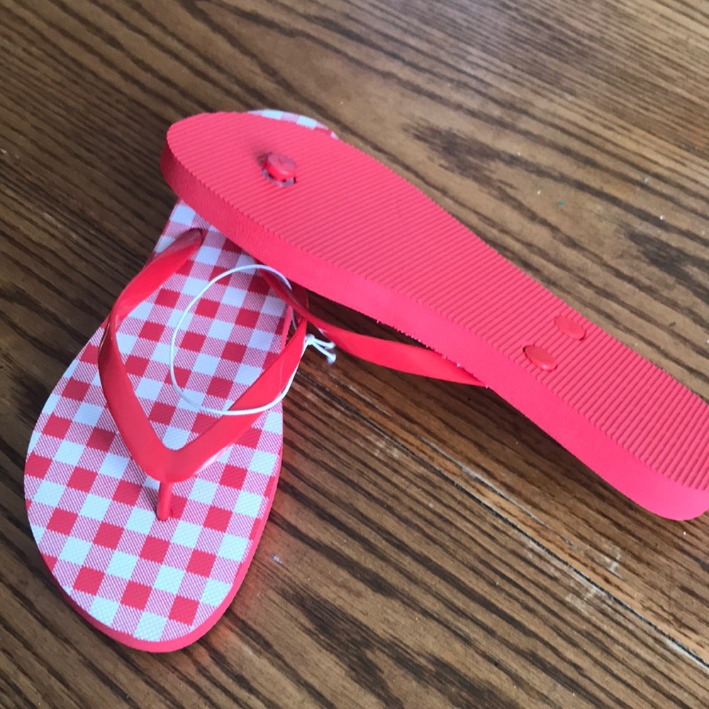 Laguna flip flop red women sandals plain print size 8 New